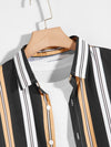 Men Vertical Striped Button Up Shirt