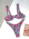 Allover Print Underwire Bikini Swimsuit