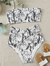 Plus Marble Print Bandeau Bikini Swimsuit