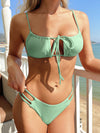 Rib Cut out Knot Bikini Top