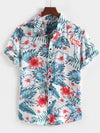 Men Hawaiian Print Button Up Shirt