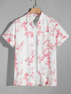 Men Button Front Floral Print Shirt