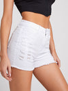 Raw Hem Ripped Denim Shorts