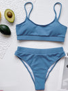 Rib High Cut Bikini Swimsuit