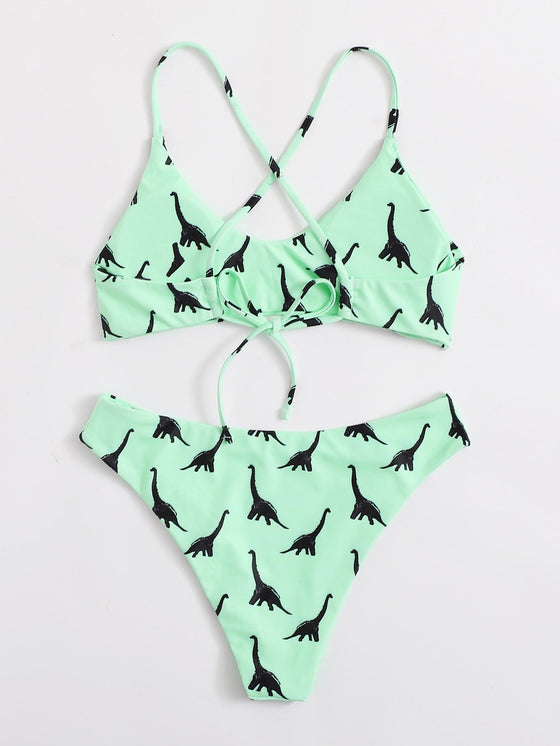 Dinosaur Print Bikini Swimsuit