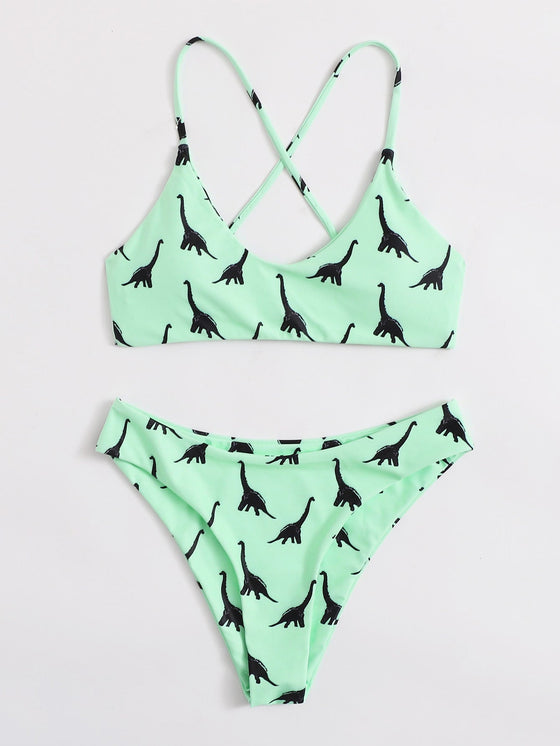 Dinosaur Print Bikini Swimsuit