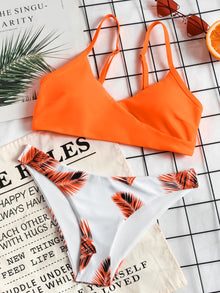  Tropical Pattern Bikini Swimsuit