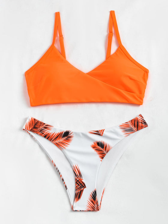 Tropical Pattern Bikini Swimsuit