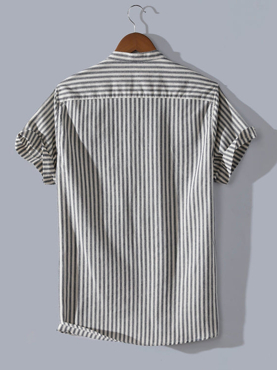 Men 1pc Striped Pocket Shirt