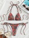 Paisley Pattern Halter Bikini Swimsuit