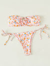 Random Ditsy Floral Bandeau Bikini Swimsuit