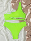 Cut out One Shoulder Bikini Swimsuit