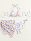 3pack Random Heart Print Bikini Swimsuit Cover Up