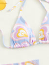 3pack Random Heart Print Bikini Swimsuit Cover Up