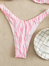 Zebra Striped Underwire Bikini Swimsuit