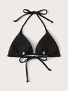 Plus Plain Halter Triangle Bikini Top