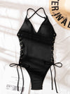 Lace up Decor One Piece Swimsuit