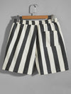 Men Drawstring Waist Two Tone Striped Shorts