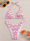 Floral Smocked Triangle Bikini Swimsuit