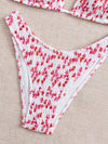 Floral Smocked Triangle Bikini Swimsuit