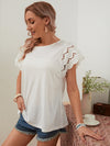 EMERY ROSE Eyelet Embroidery Sleeve Top