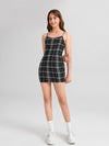 Teen Girls Plaid Form Fitted Dress