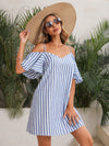 Cold Shoulder Striped Dress