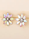 2pcs Rhinestone Flower Stud Earrings