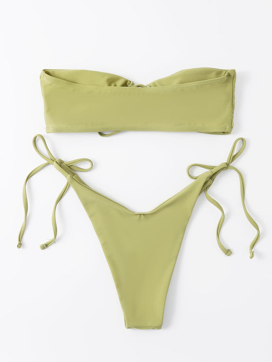 Bandeau Tie Side Bikini Swimsuit