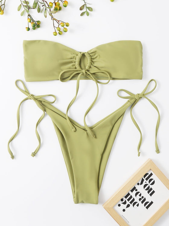 Bandeau Tie Side Bikini Swimsuit