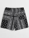 Men Drawstring Waist Paisley Print Shorts