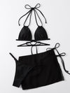 3pack Triangle Thong Bikini Swimsuit Beach Skirt