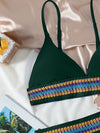 Contrast Trim Triangle Bikini Swimsuit