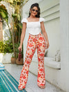 90s Floral Print Flare Leg Pants