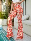 90s Floral Print Flare Leg Pants