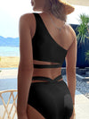 Cut Out One Shoulder Bikini Swimsuit