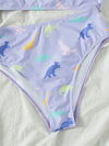 Dinosaur Random Print High Waisted Bikini Swimsuit