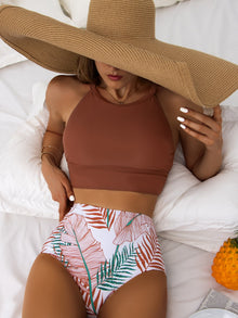  Tropical Print Bikini Swimsuit