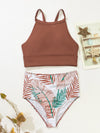 Tropical Print Bikini Swimsuit