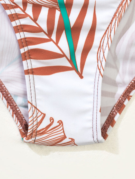 Tropical Print Bikini Swimsuit