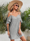 Cold Shoulder Striped Dress