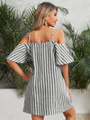 Cold Shoulder Striped Dress