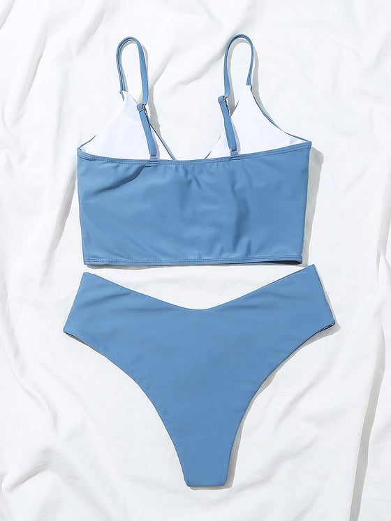 Surplice Neck Bikini Swimsuit