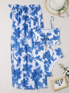 3pack Floral Knot Front Bikini Swimsuit Beach Skirt