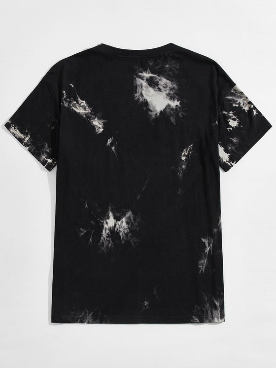 Men Letter Graphic Tie Dye Tee