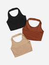 3 Pack Solid Halter Top