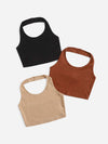 3 Pack Solid Halter Top