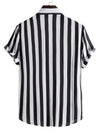 Men Vertical Striped Button Up Shirt