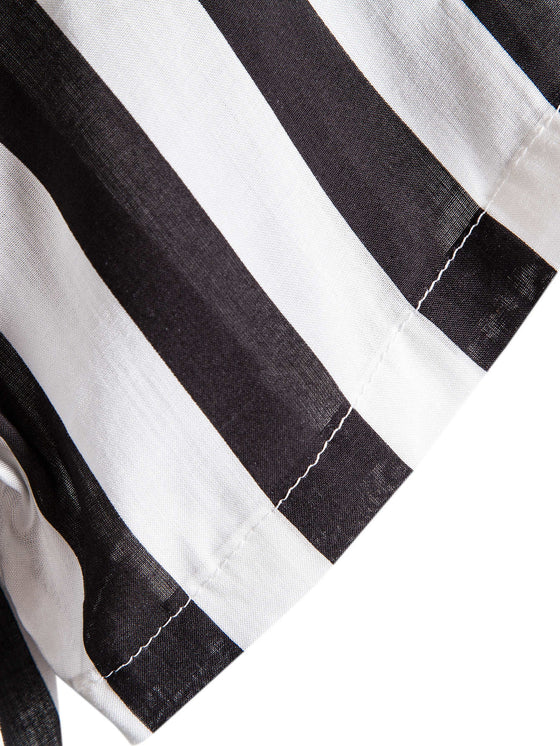 Men Vertical Striped Button Up Shirt