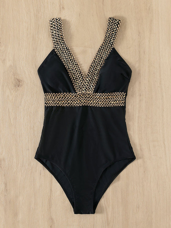 Contrast Trim One Piece Swimsuit